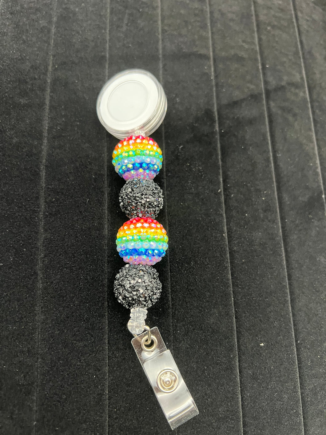 Badge reel with beads only